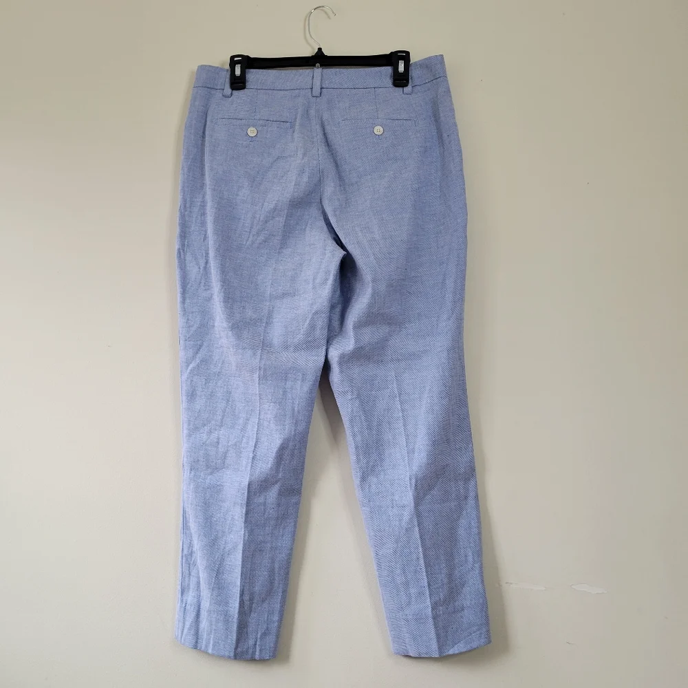 Banana Republic Linen Blend Avery Pants Chambray Blue Size 12